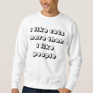 kattpersoncrewneck lång ärmad tröja