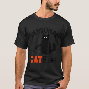 Kattpersonlig kattjänare för katt t shirt