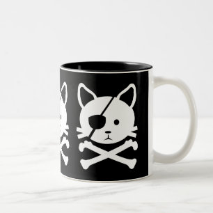 Kattpiratmugg Två-Tonad Mugg