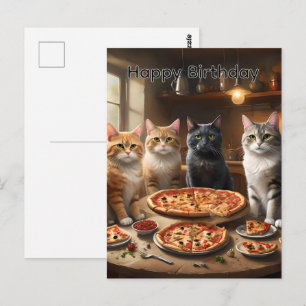 Kattpizzanatt, födelsedagskort vykort