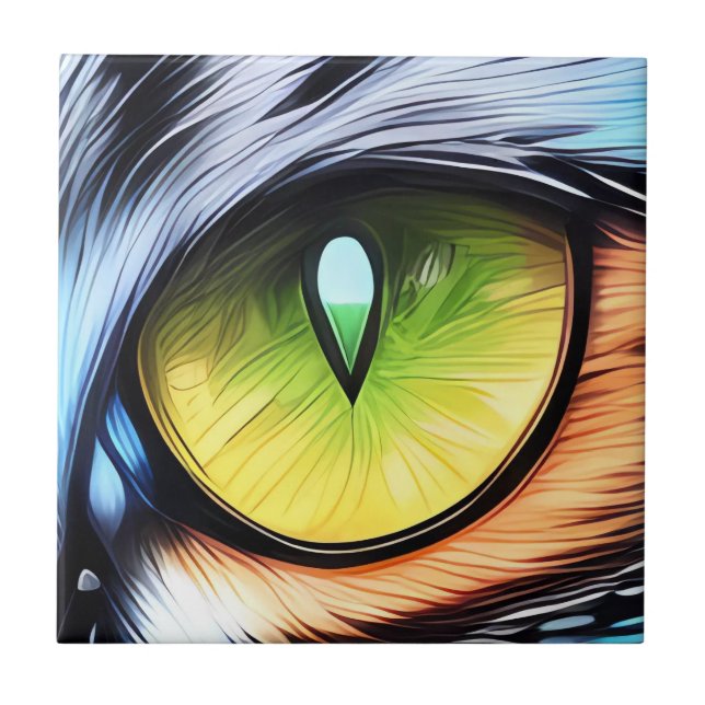 Kattplattor av keramiska plattor i Öga, Höger Kakelplatta (Framsidan)