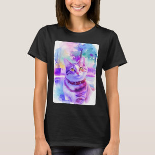 Kattporträtt Djur Vacker Kattunge Illustration T Shirt