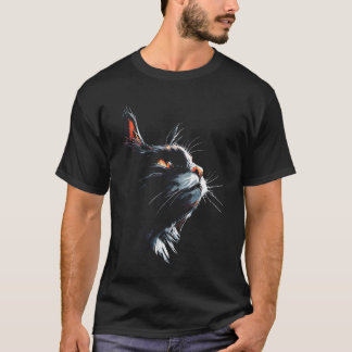 Kattporträtt Djurälskare Ansiktsmålning Art Motiv T Shirt