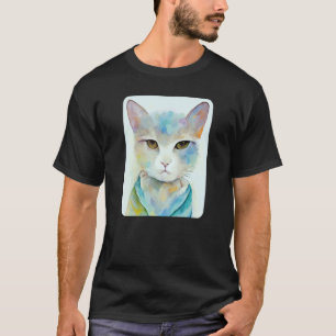Kattporträtt Eftertänksam Pastell Katter Djupa Tan T Shirt