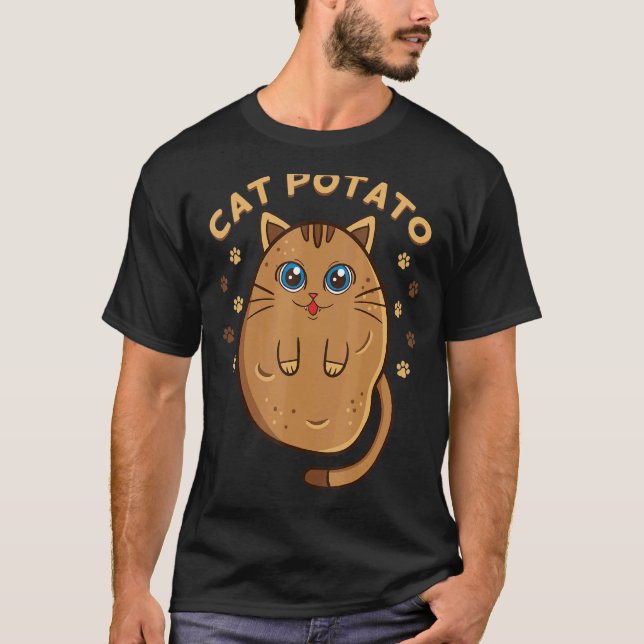 Kattpotatis Potatis Keto Vegansk  Rotfrukt Potatis T Shirt (Framsida)