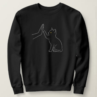 Kattpote Hög Fem Linje Konst Svart-Husdjur Älskare T Shirt