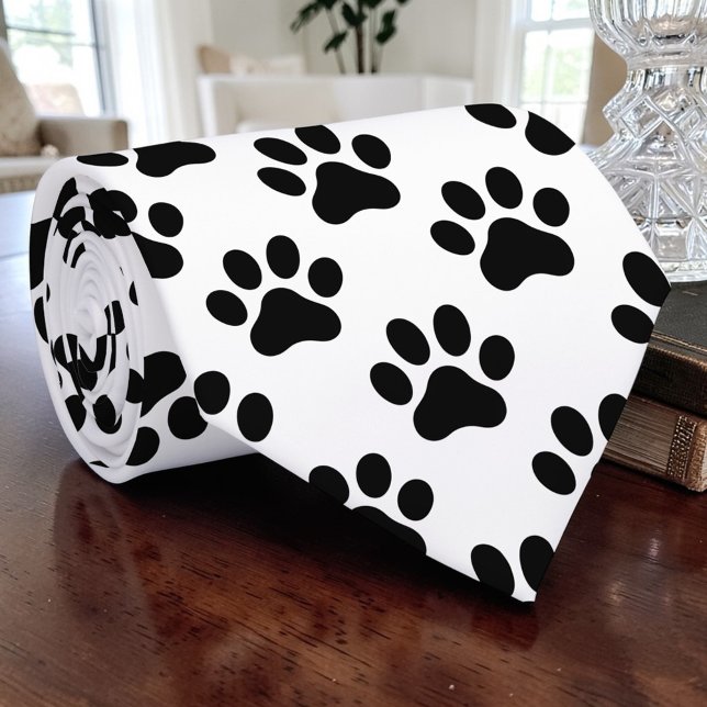 Kattpote Retro Svart och Vitt Anpassad Slip Slips (Skapare uppladdad)