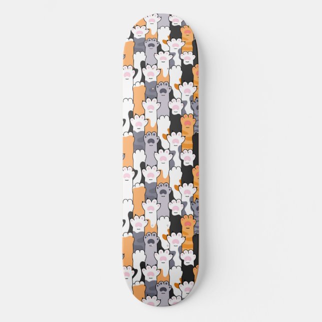 Kattpottmönster Mini Skateboard Bräda 18,5 Cm (Framsida)