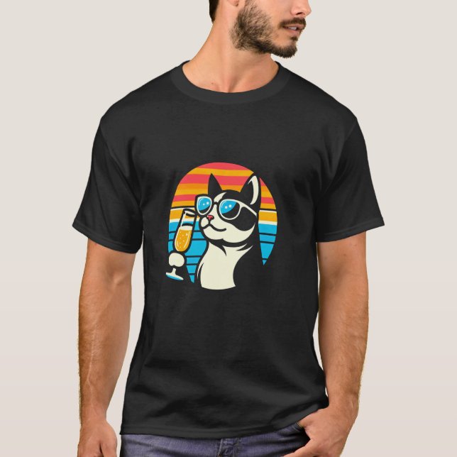 Kattpresent Fest Glänsande Vin T Shirt (Framsida)
