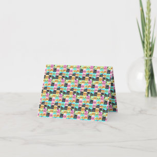 Kattpresent Sött Kawaii-kattmönster Tack Kort