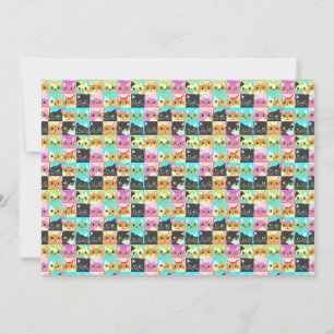 Kattpresent Sött Kawaii-kattmönster Tack Kort