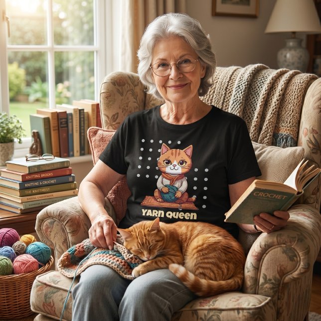 Kattpresenter för pensionerade virkare Mamma Mormo T Shirt (Cat Retirement Gifts for Crocheter Mom Grandma T-Shirt)