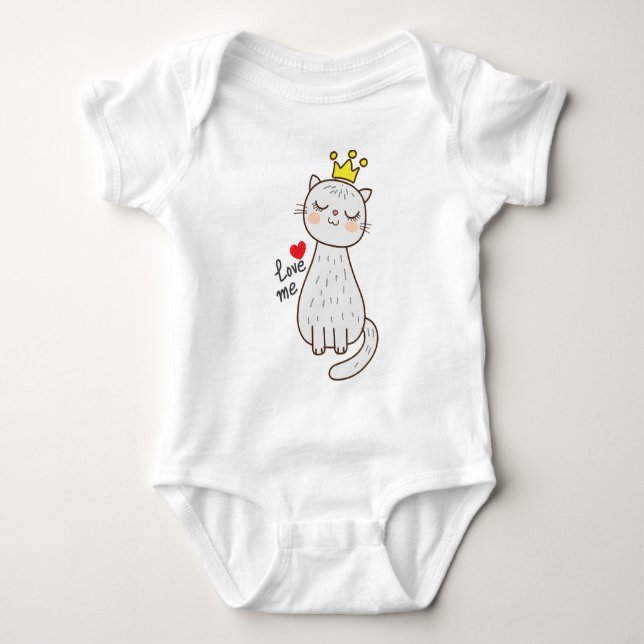 Kattprinsessa baby bodysuit t shirt (Framsida)