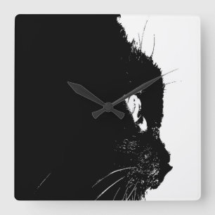 Kattprofil Fyrkantig Klocka