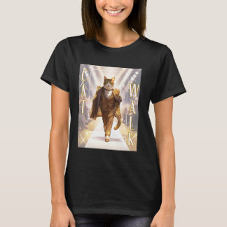 Kattpromenad - trendig kattillustration - katt på t shirt