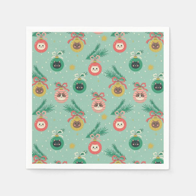 Kattprydnadsföremål i Träd Mönster Pappersservett (Framsidan)