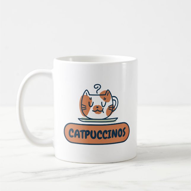 Kattpuccinos Katt Kaffemugg (Vänster)