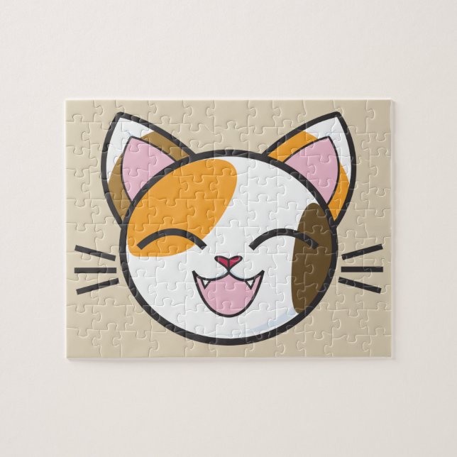 Kattpussel i lycklig pussel (Horisontell)