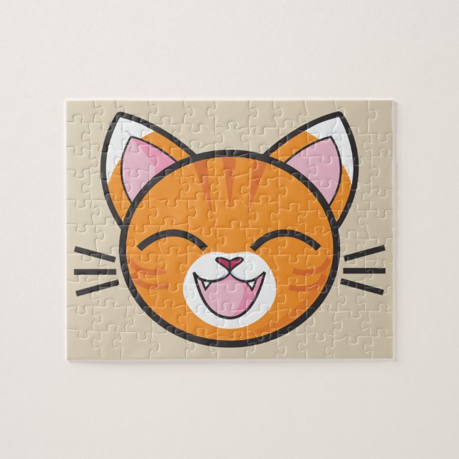 Kattpussel i lycklig pussel (Horisontell)