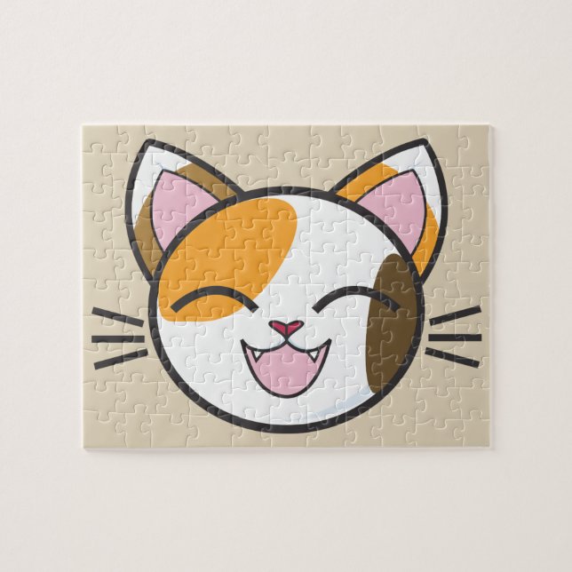 Kattpussel i lycklig pussel (Horisontell)