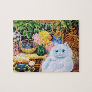 Kattpussel, Louis Wain katt i trädgård Pussel