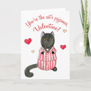 Kattpyjamas valentin helgkort