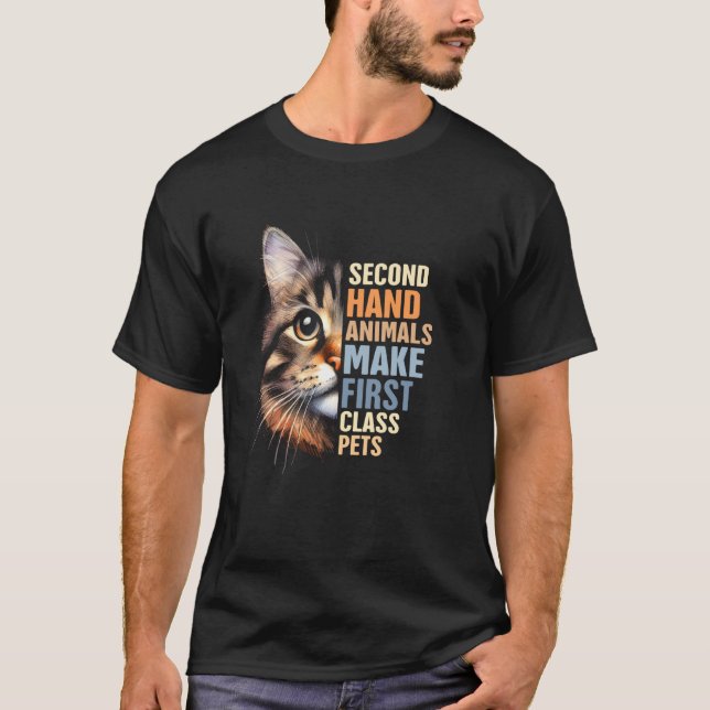 Katträddande mamma begagnade djur gör förstklassig t shirt (Framsida)