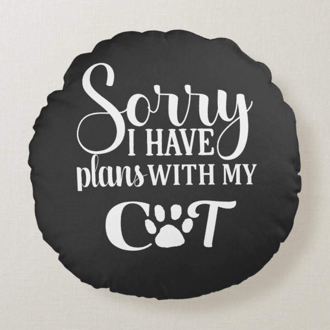 Kattraser för människor rund kudde (Framsidan)