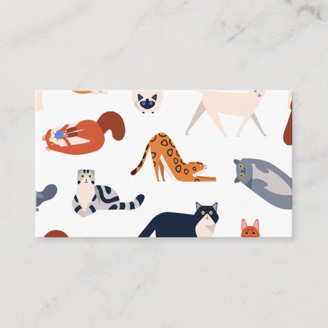 Kattraser Mönster Visitkort (Framsida)