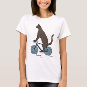 Kattridningcykel med garnbollhjul tee