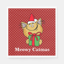 Kattrig Catmas julkatts servetter