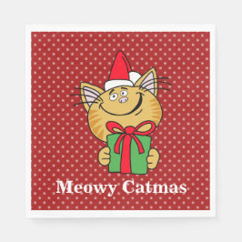 Kattrig Catmas julkatts servetter