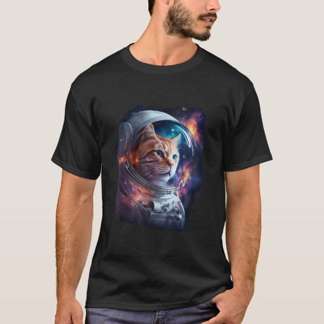 Kattrymdkat Astronaut rymdkat 5 T Shirt (Framsida)