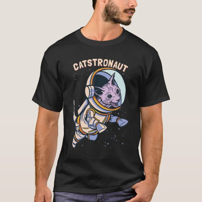 Kattrymdkatten Barn Rymdastronaut T Shirt (Framsida)