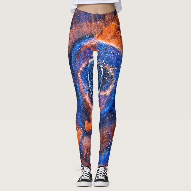 Katt's Öga Nebula fet färglösa baljor Leggings (Framsida)