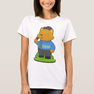 Kattsångare Mikrofon Sjunger T Shirt