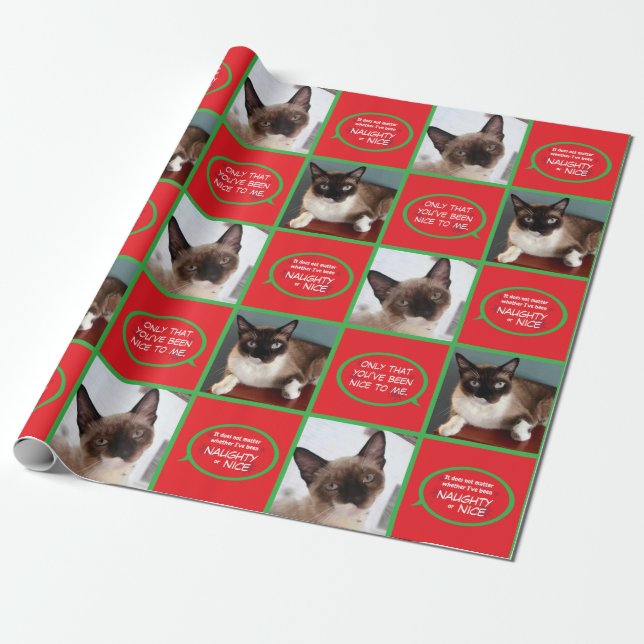 KattSanta klor som slår in papper Presentpapper (Utrullad)