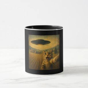 Kattselfie med UFO-fina kattgåvor Mugg