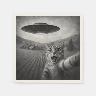 Kattselfie med UFO-fina kattgåvor Pappersservett