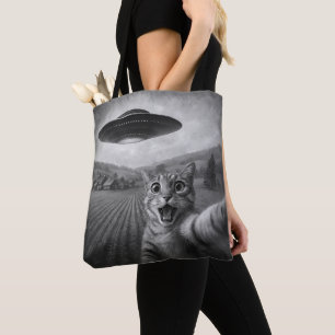 Kattselfie med UFO-fina kattgåvor Tygkasse