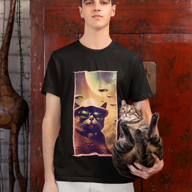 kattselfie ufo t shirt (Skapare uppladdad)