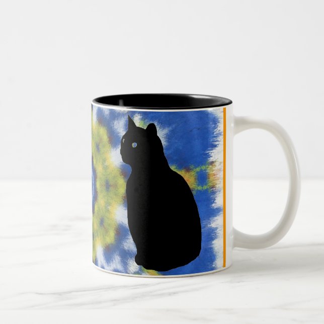 KattSilhouette och Tiefärgmugg Två-Tonad Mugg (Höger)