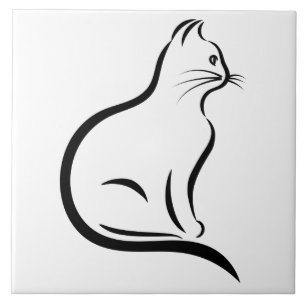 Kattsilhouetteillustration Kakelplatta