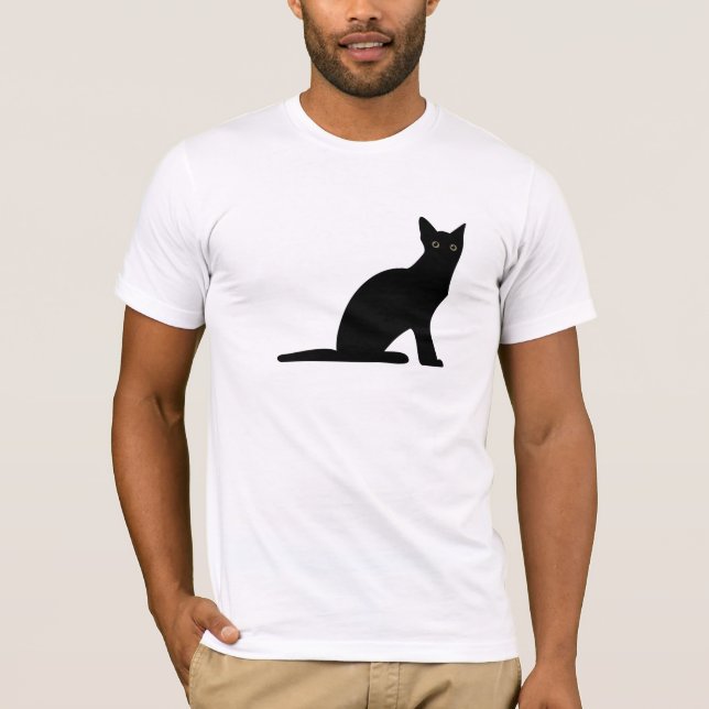 KattSilhouettemanar T-tröja Tee Shirt (Framsida)