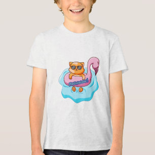 Kattsimmande sommarviber från bassäng   kattälskar t shirt