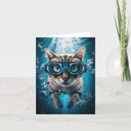 Kattsimning med Goggles-blankkort Helgkort