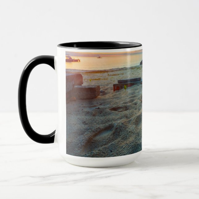 Kattsitta på en strand mugg (Vänster)