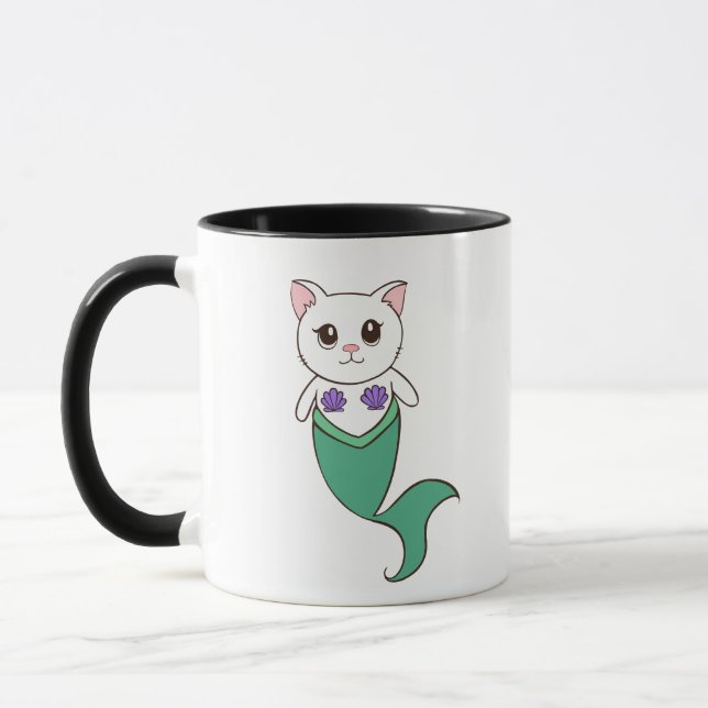 KattsjöjungfruPurrmaid kattunge jamar kaffemuggen Mugg (Vänster)