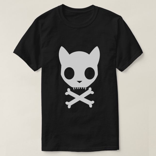 Kattskalle och Crossbones Tee (Design framsida)