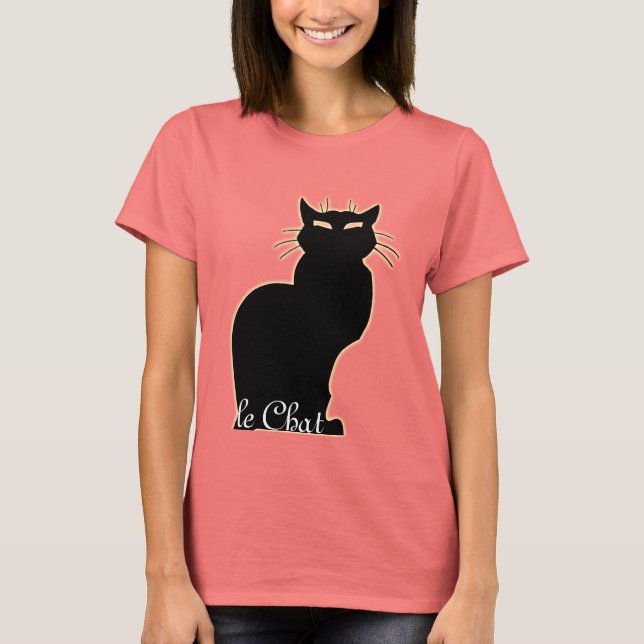 Kattskinn av svart katt, Chatta, Dam överst Tee Shirt (Framsida)